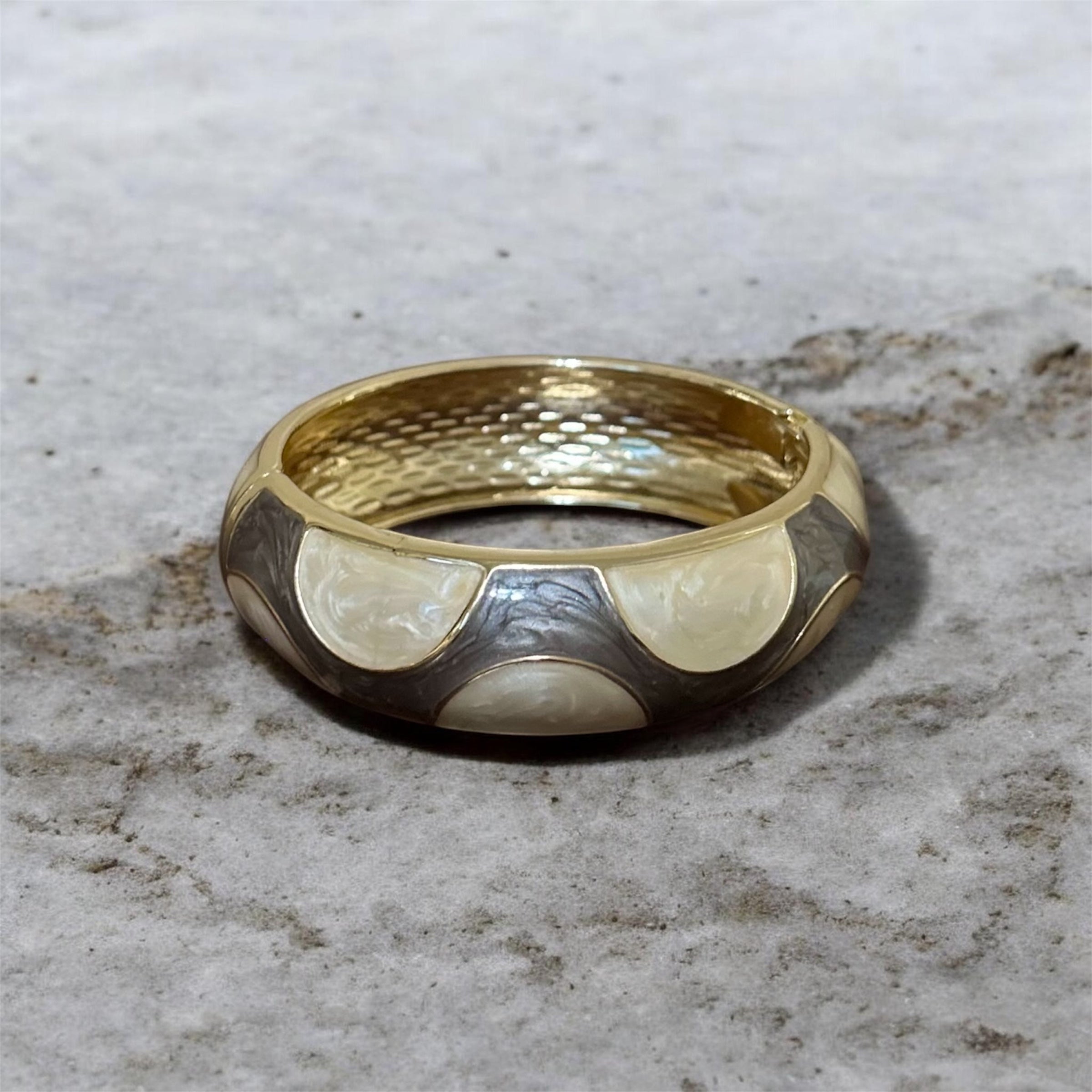 Beige and Gray Gold Plated Bracelet