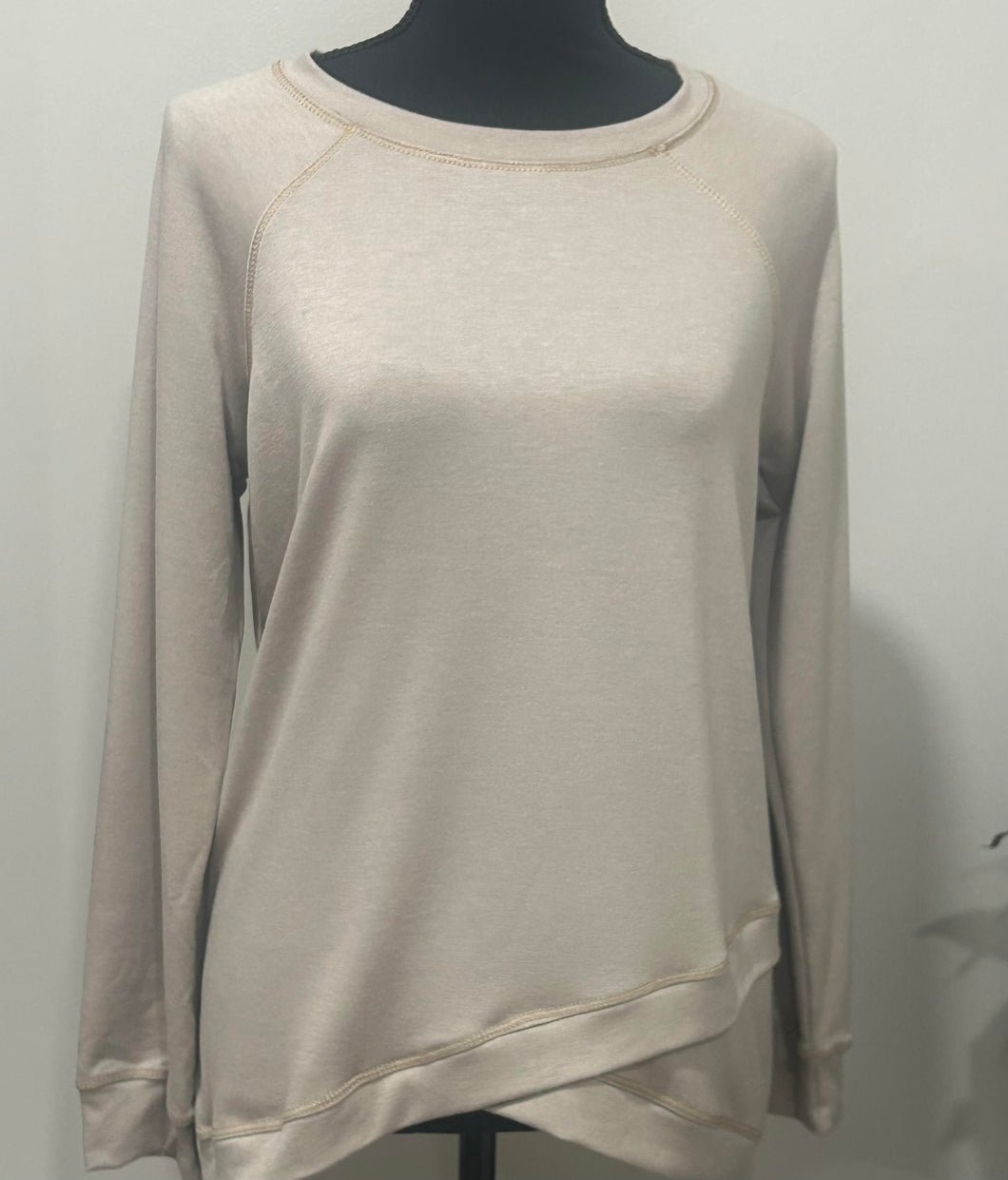 Mocha Long Sleeve Shirt w/ Tulip Hem