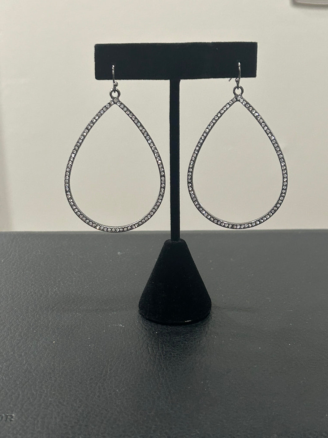 Black Hoop Cubic Zirconia Diamond Earrings