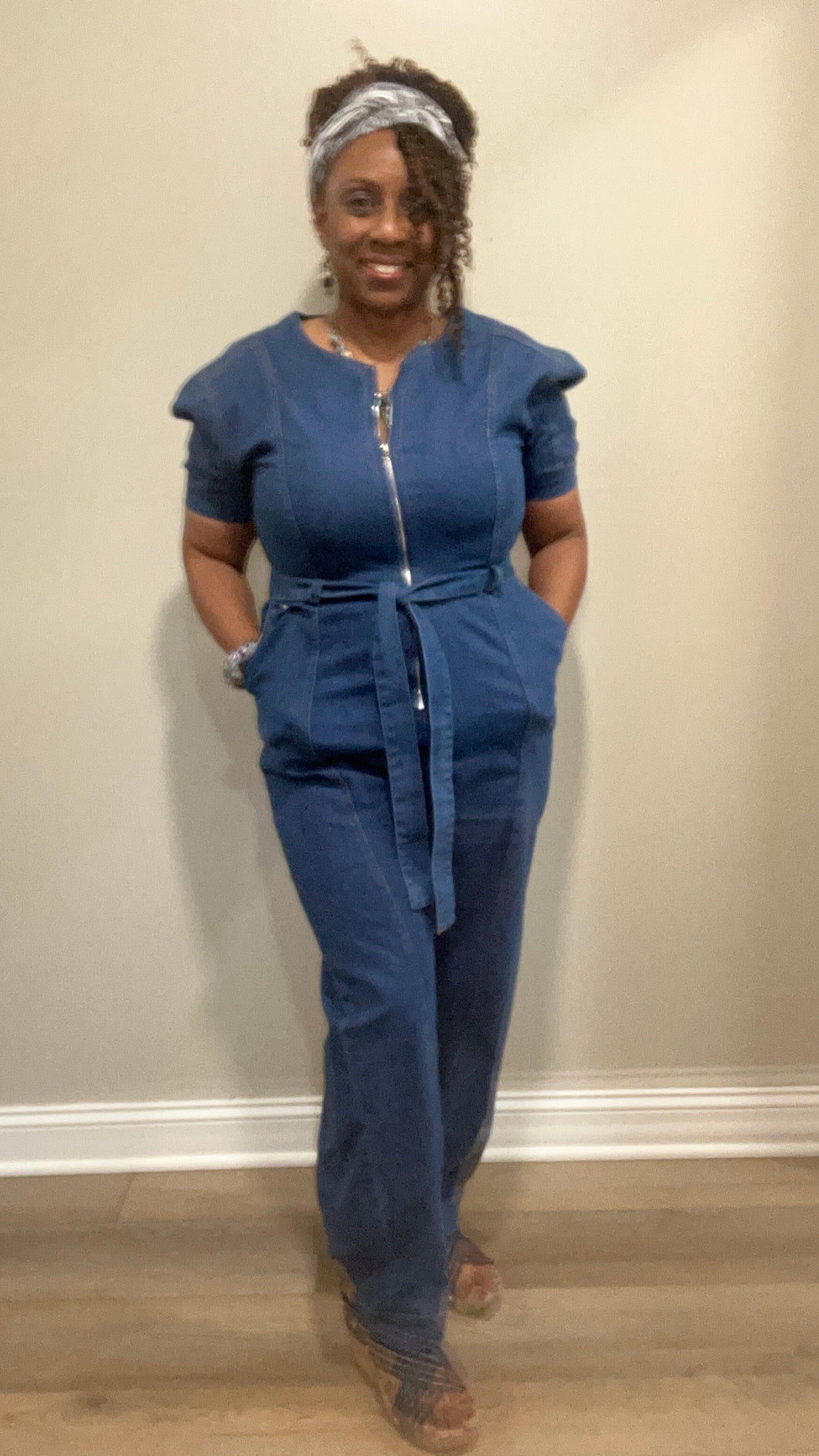 Denim Blue Jean Jumper w/ zipper