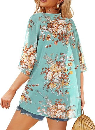 Floral Print Kimono Cardigan