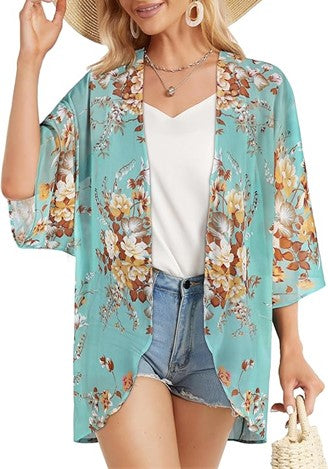 Floral Print Kimono Cardigan