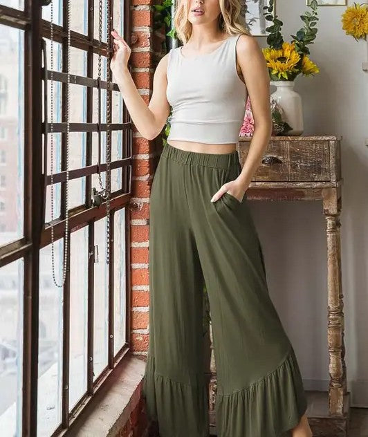 Plus Casual Pants with Flowy bottom