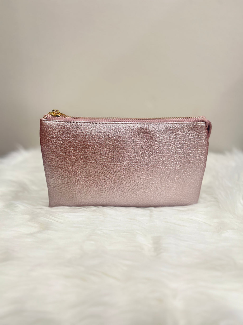 Pink Three Compartment Crossbody Bag