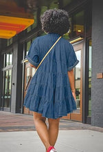 Load image into Gallery viewer, Denim Button Down Tiered Dress
