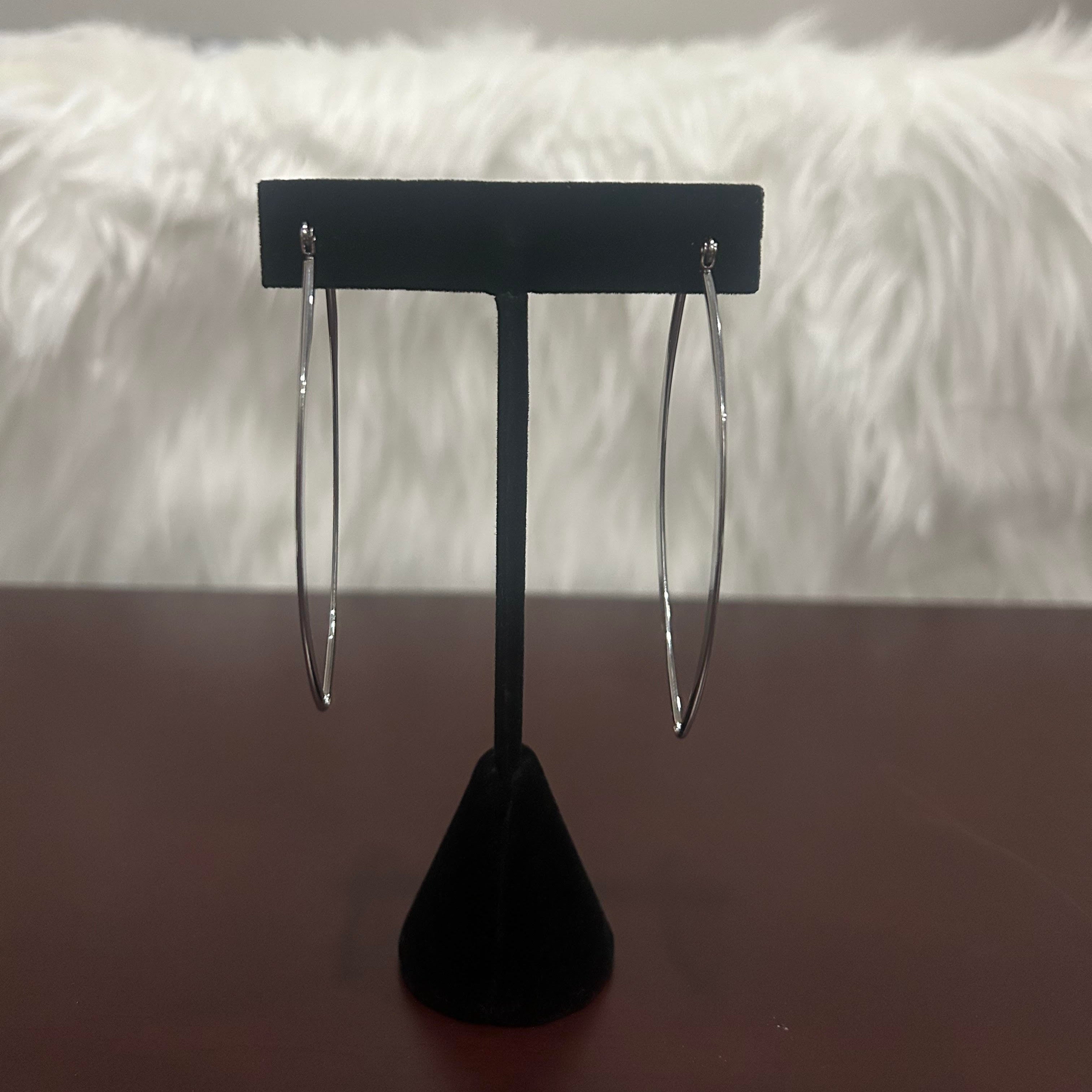 Pierced Silver Raindrop Earrings