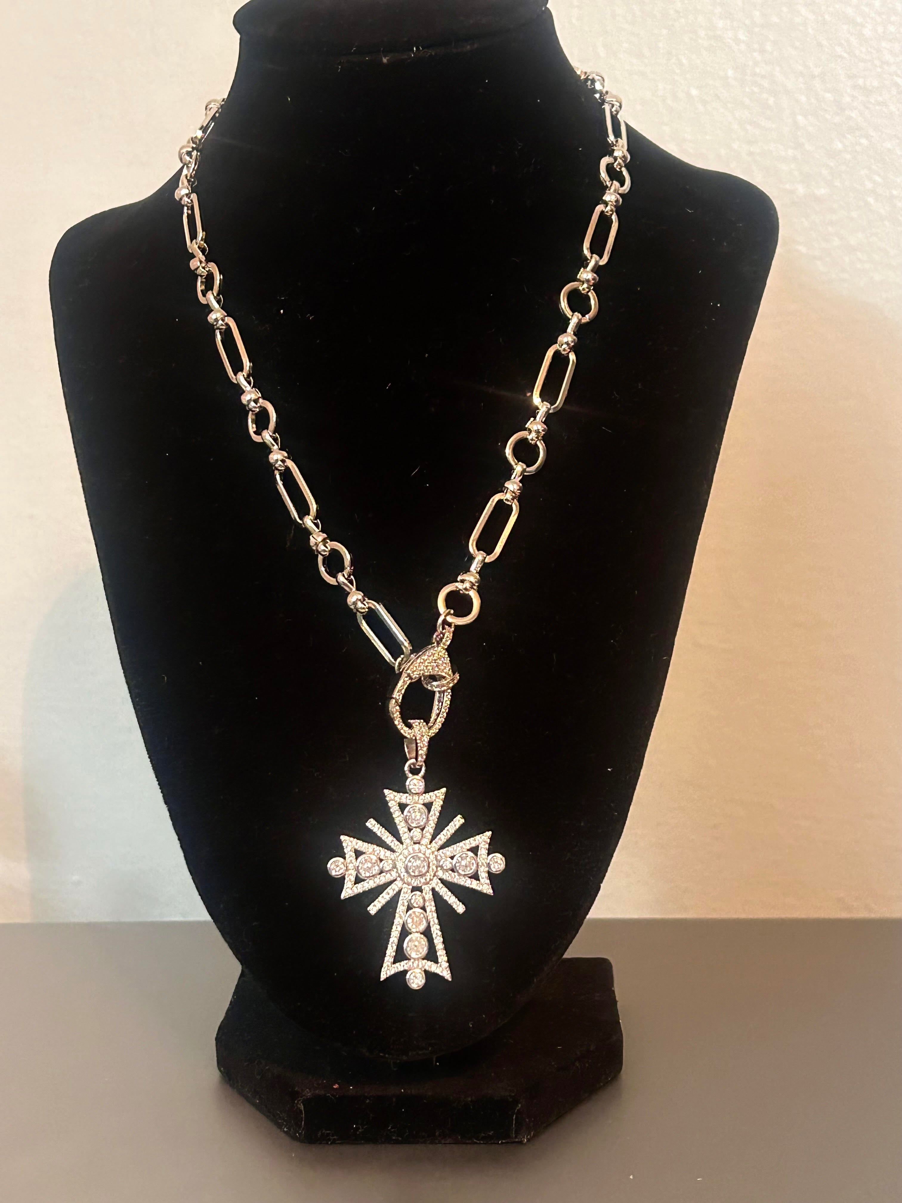 Silver 10 ' Diamond Cubic Zirconia Necklace