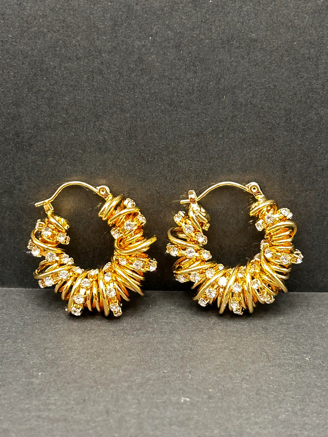 Gold Diamond Hoop Earrings