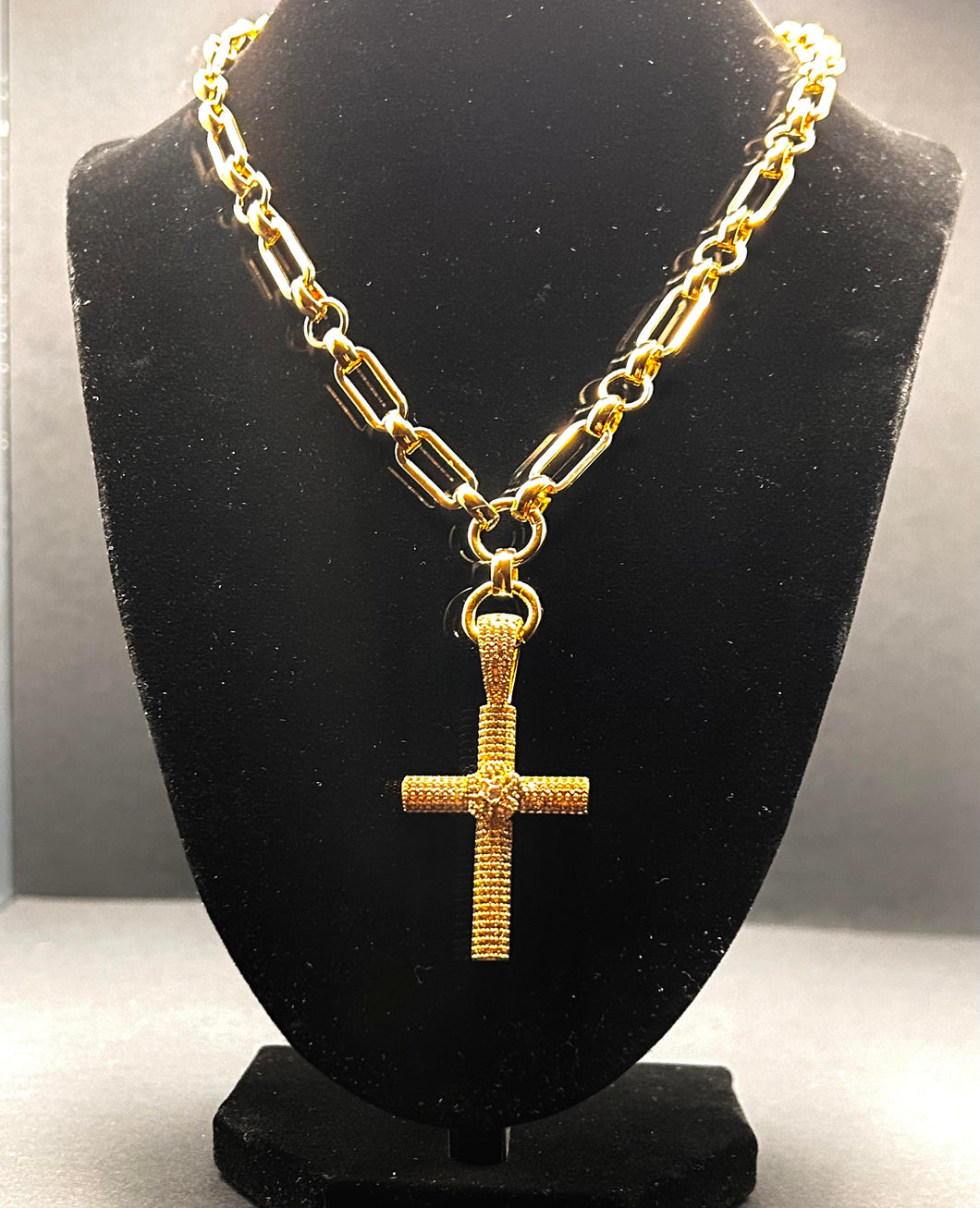 Gold Plated 19' Cross Necklace