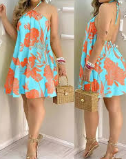 Summer Bohemian Style High Waist Casual Dress