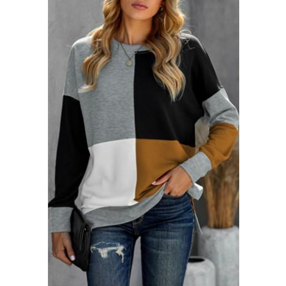 Multi-Color Round Neck Pull-Over Block Shirt