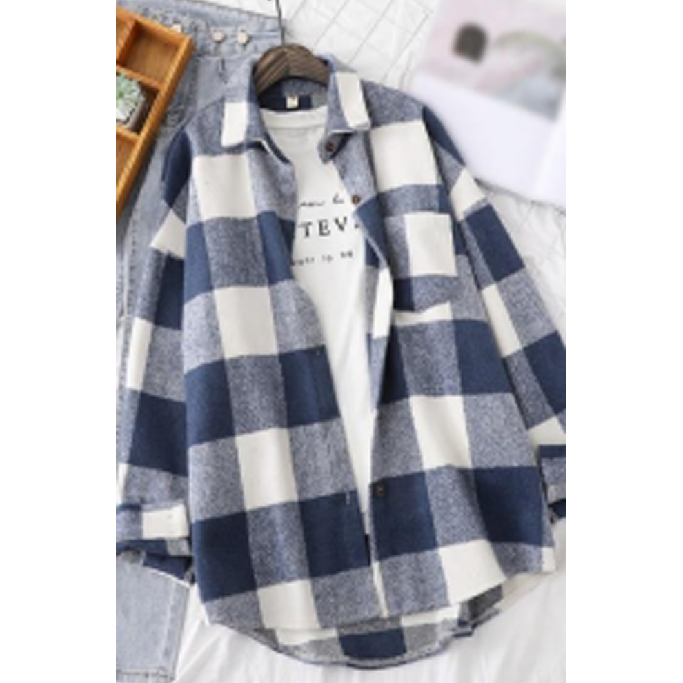 Plaid Flannel Tunic Shirt