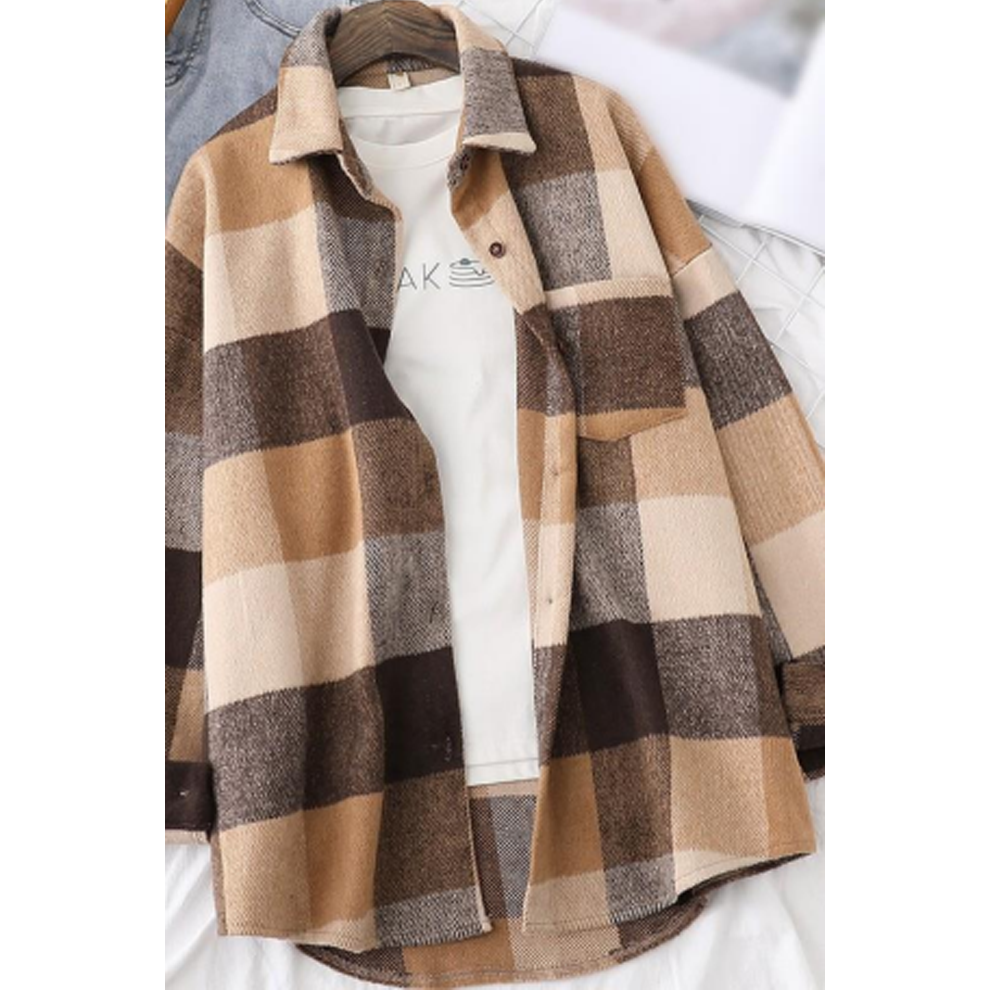 Plaid Flannel Tunic Shirt